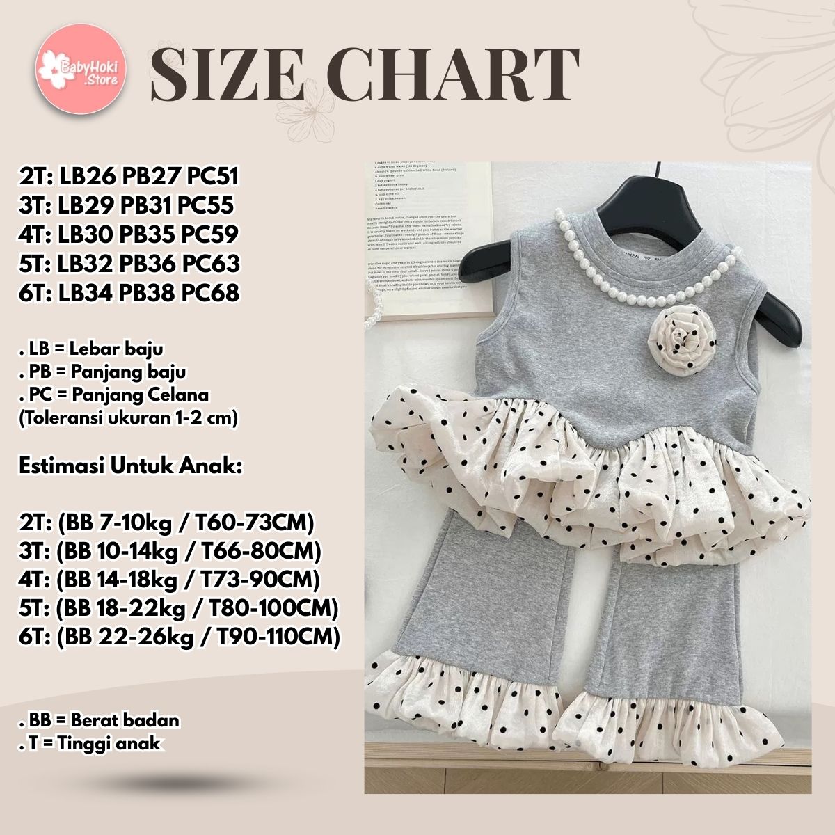 [363863] - Setelan Baju Atasan Lengan Kutung Bawahan Celana Panjang Fashion Anak Perempuan Cewek - Motif Ruffle Polkadot - BABYHOKI STORE