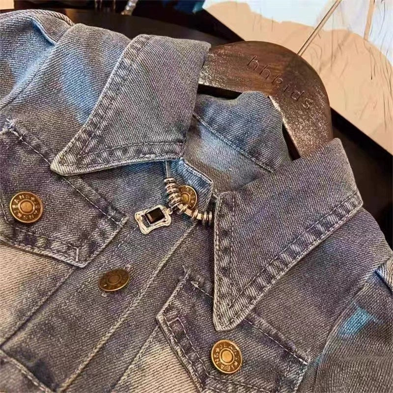[363867] - Baju Dress Jeans Lengan Panjang Denim Plisket Fashion Anak Perempuan TANPA BELT