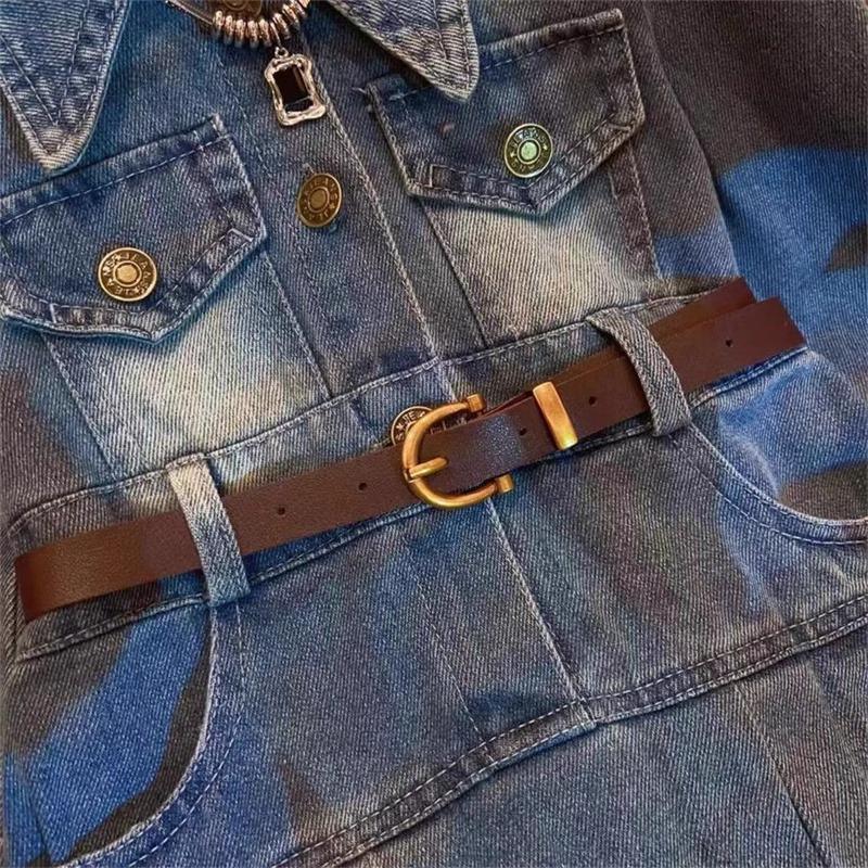 [363867] - Baju Dress Jeans Lengan Panjang Denim Plisket Fashion Anak Perempuan TANPA BELT