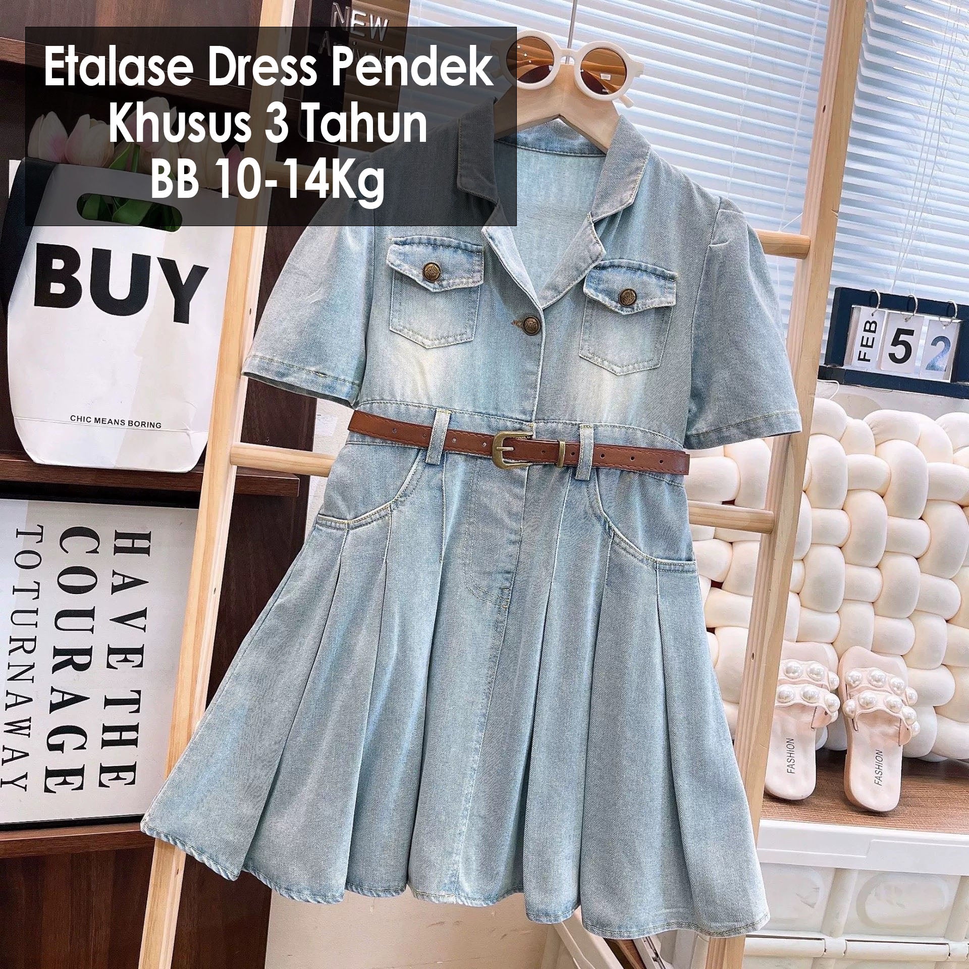CLEARANCE SALE [Dress Lengan Pendek] 3 Tahun BB 10-14Kg Gaun Anak Cewek Perempuan