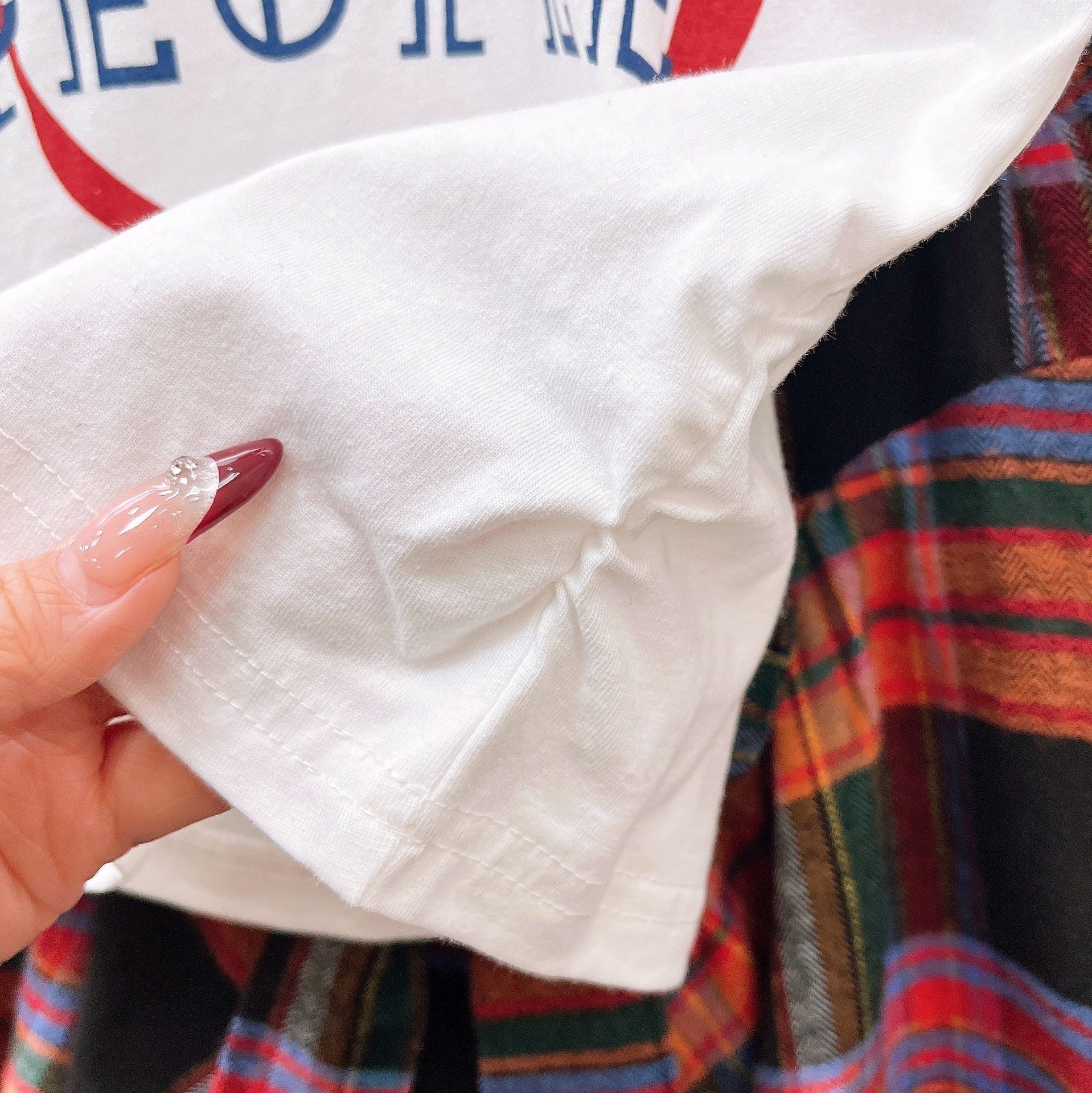 [363878] - One Set Anak Cewek Baju Setelan Atasan Kaos Lengan Pendek Bawahan Rok Kotak Tartan Pita Fashion Anak Perempuan