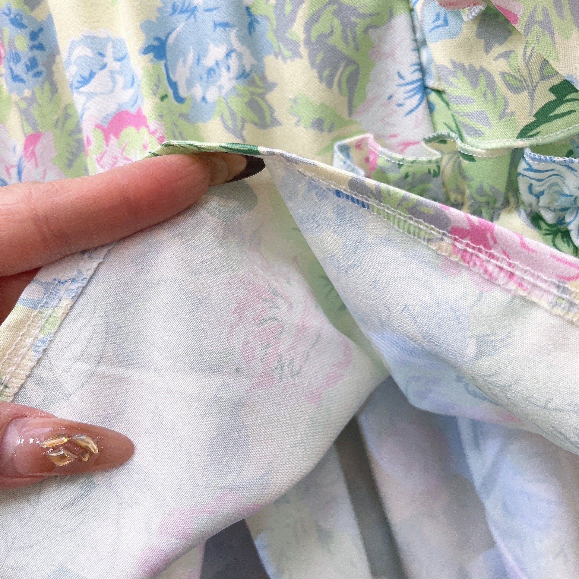 [363879] - One Set Floral Pastel Anak Cewek Baju Setelan Atasan Blouse Lengan Kutung Bawahan Celana Panjang Outfit Fashion Anak Perempuan