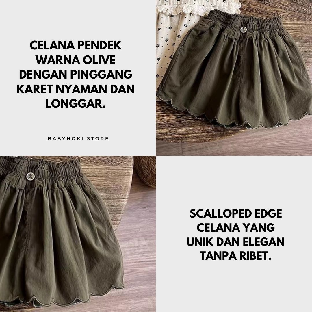 [363880] - One Set Anak Cewek Baju Setelan Floral Atasan Renda Lengan Kutung Bawahan Celana Pendek Fashion Fashion Anak Perempuan - BABYHOKI STORE