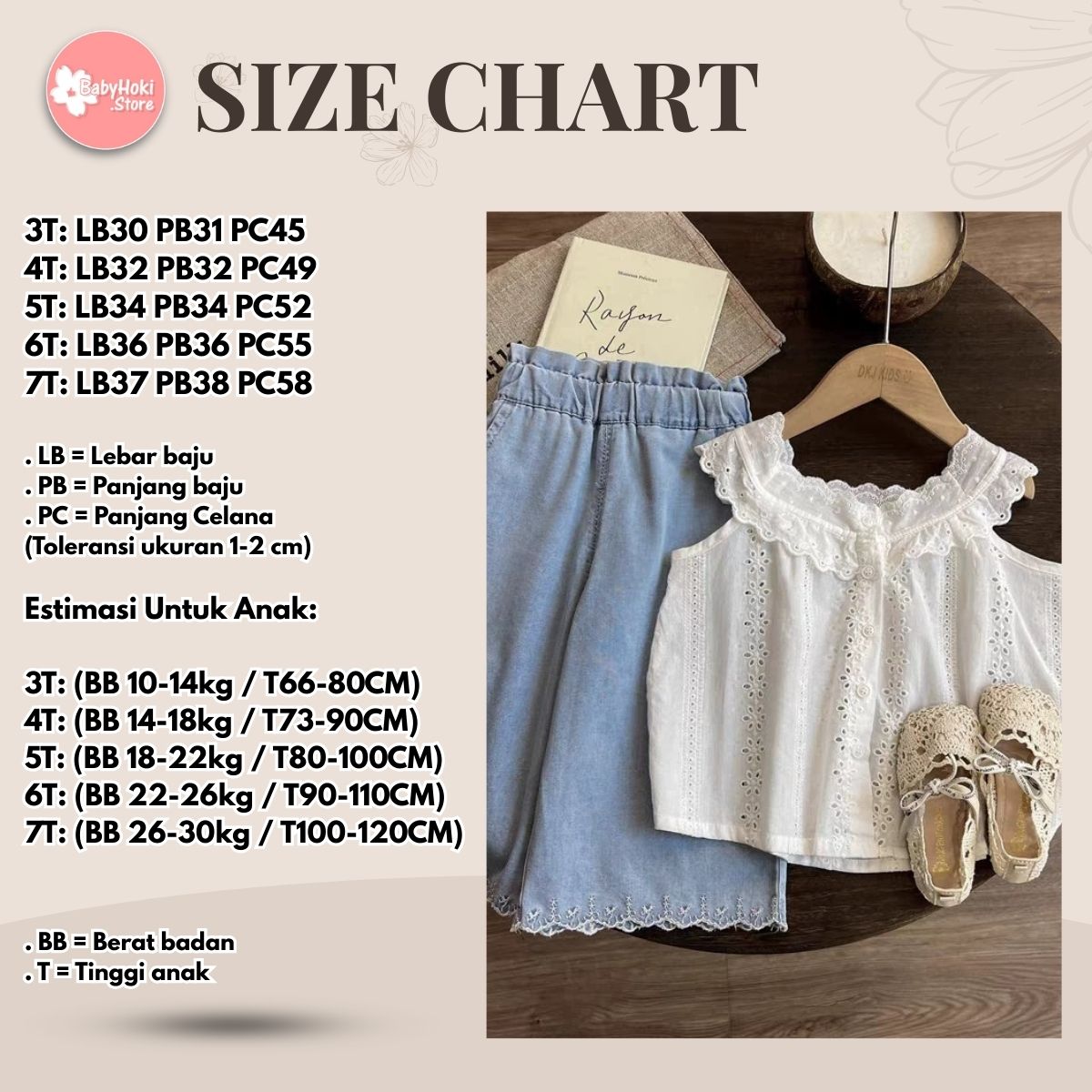 [363881] - One Set Cewek Broderie Baju Setelan Atasan Katbol Tanpa Lengan Bawahan Celana Panjang Kulot Fashion Anak Perempuan - Korea Look - BABYHOKI STORE