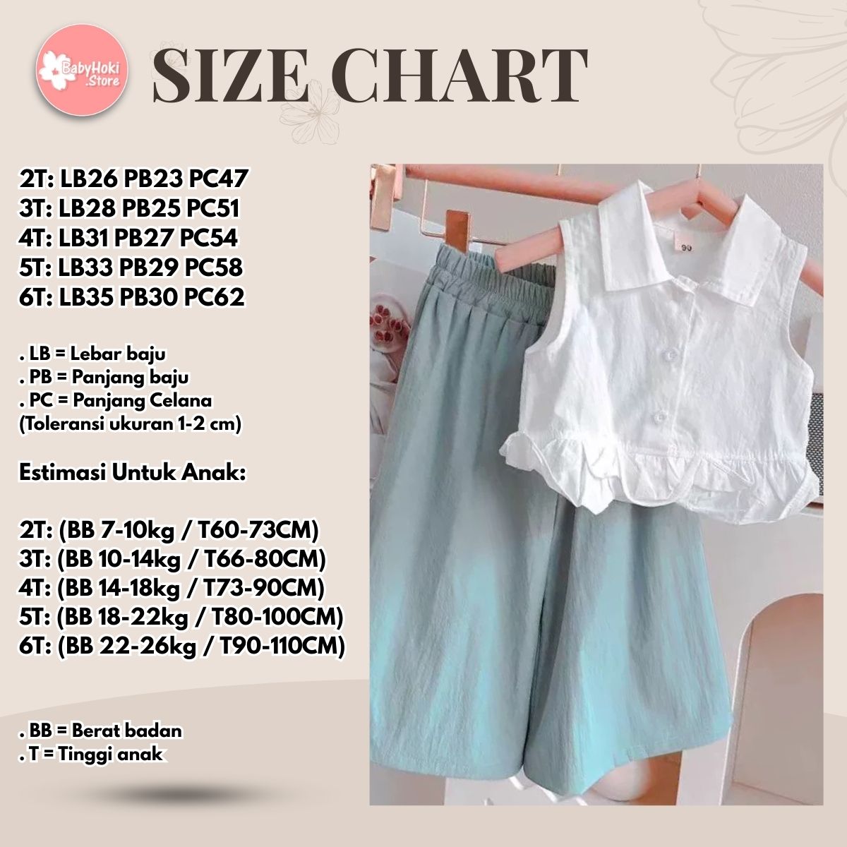 [363885] - Baju Setelan Atasan Blouse Renda Lengan Kutung Bawahan Celana Panjang Kulot Fashion Anak Perempuan - Motif Basic Color White - BABYHOKI STORE