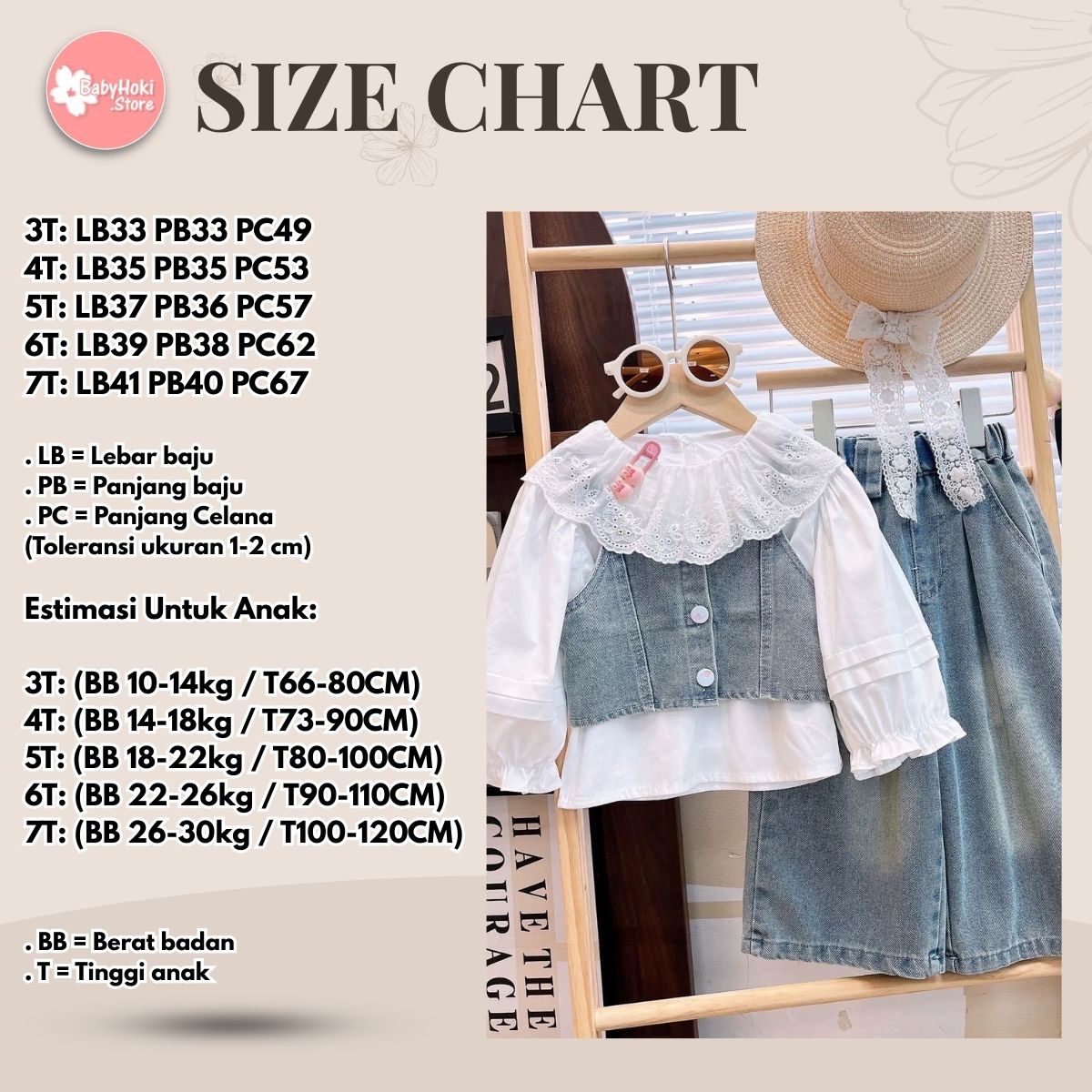 [363890] - One Set 3in1 Baju Setelan Atasan Rompi Denim Blouse Renda Lengan Panjang Bawahan Celana Panjang Jeans Kulot Fashion Anak Perempuan Outfit Fashion Korean Style Anak Cewek Kekinian - BABYHOKI STORE