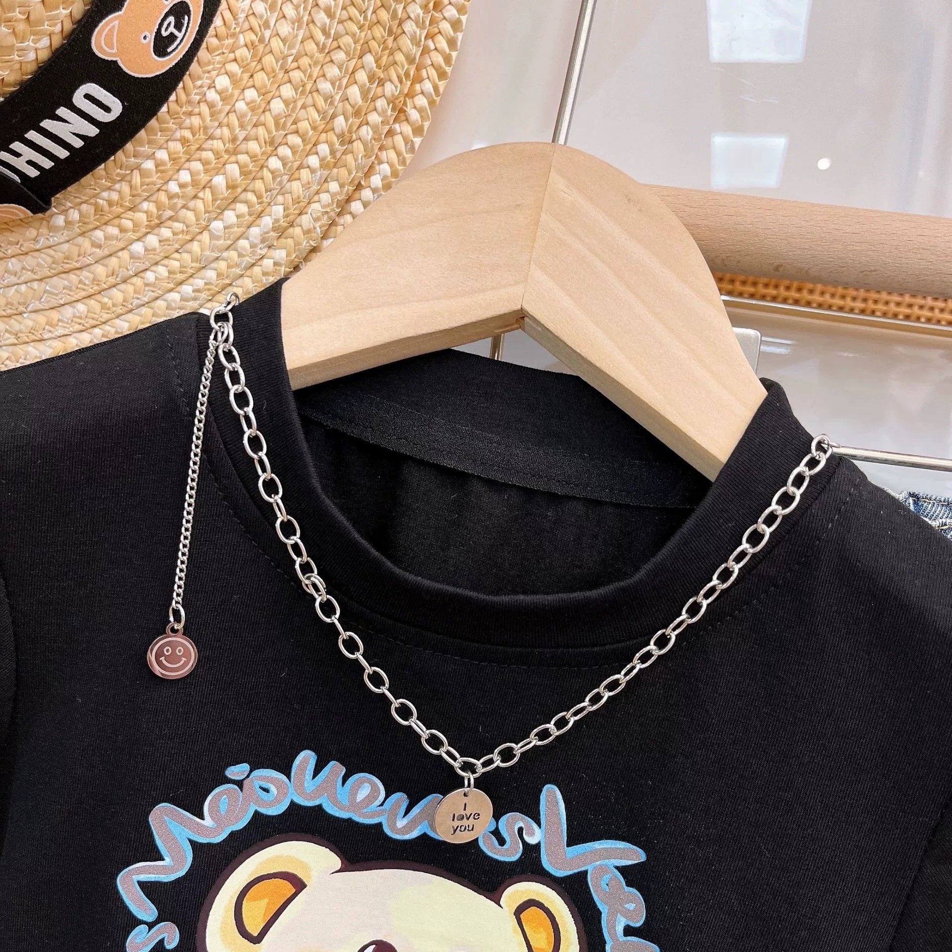 [363891] - Baju Setelan Atasan Kaos Lengan Pendek Bawahan Celana Panjang Kulot Fashion Anak Perempuan - Motif Cute Animals