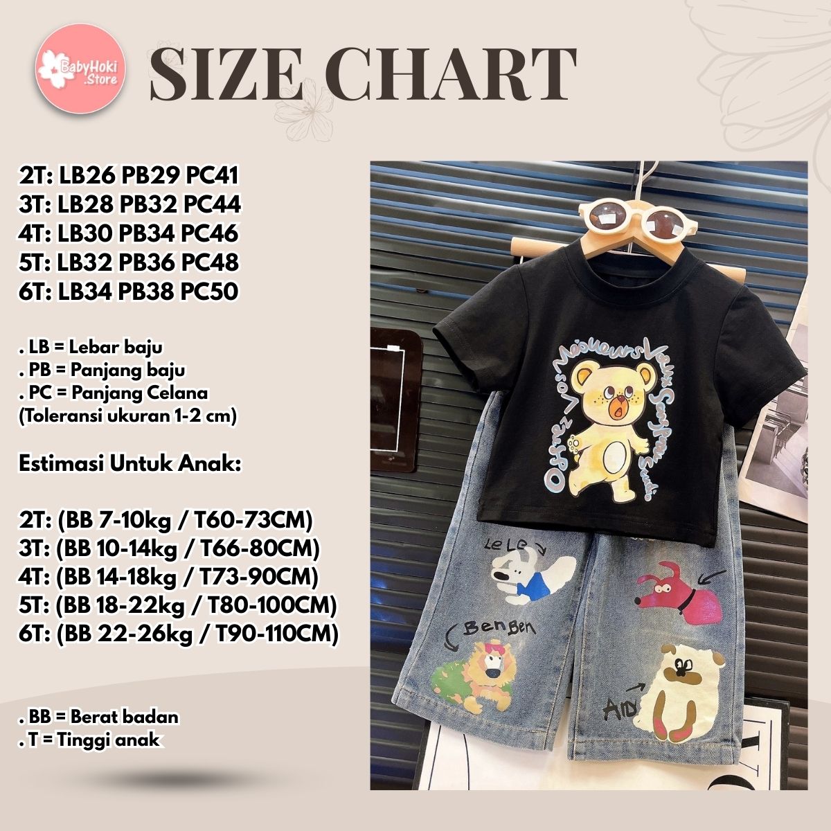 [363891] - Baju Setelan Atasan Kaos Lengan Pendek Bawahan Celana Panjang Kulot Fashion Anak Perempuan - Motif Cute Animals - BABYHOKI STORE