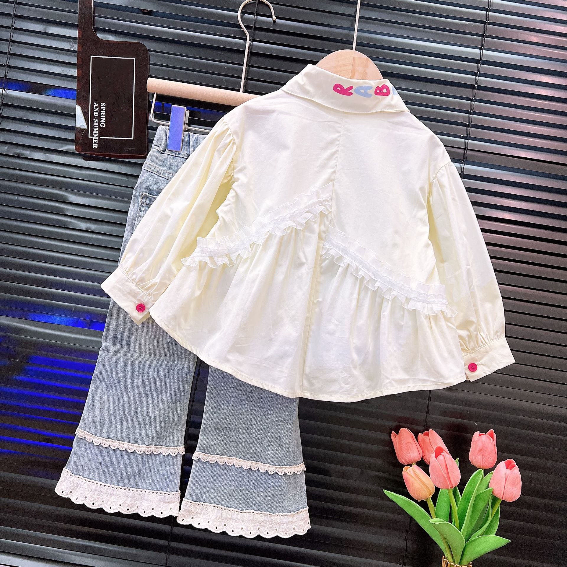 [363895] - One Set 2in1 Setelan Baju Atasan Blouse Lengan Panjang Bawahan Jeans Panjang Denim Fashion Anak Perempuan - Motif Fruit Animal - BABYHOKI STORE - BABYHOKI STORE