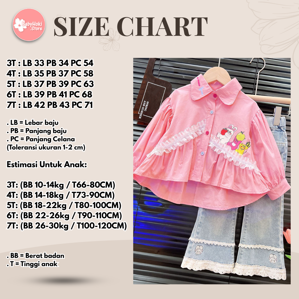 [363895] - One Set 2in1 Setelan Baju Atasan Blouse Lengan Panjang Bawahan Jeans Panjang Denim Fashion Anak Perempuan - Motif Fruit Animal - BABYHOKI STORE - BABYHOKI STORE