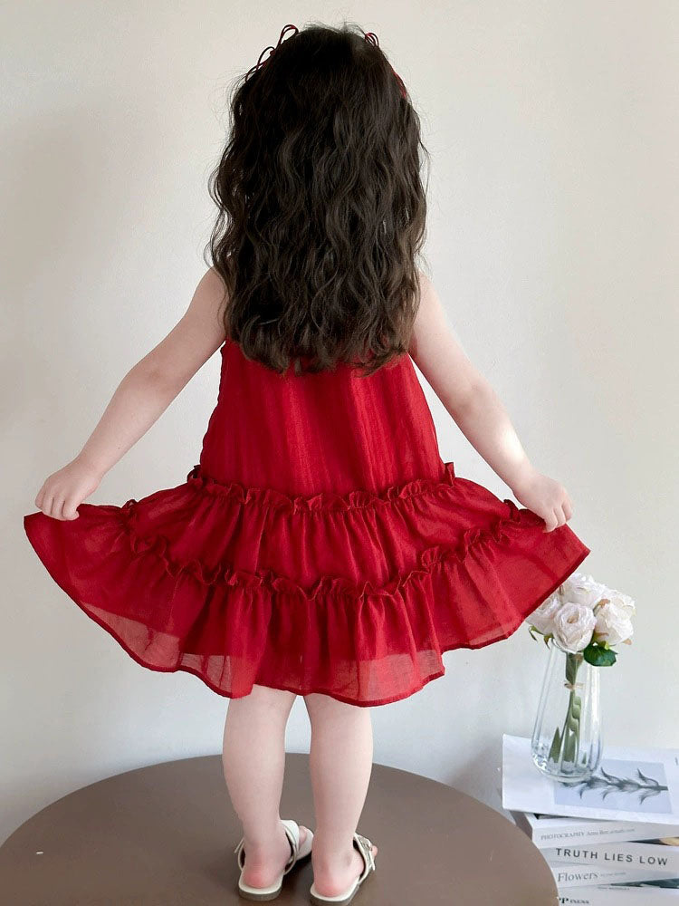 [363900] - Baju Dress Gaun Lengan Kutung Fashion Anak Perempuan Cewek - Motif Summer Halter Neck Dress -  BABYHOKI STORE