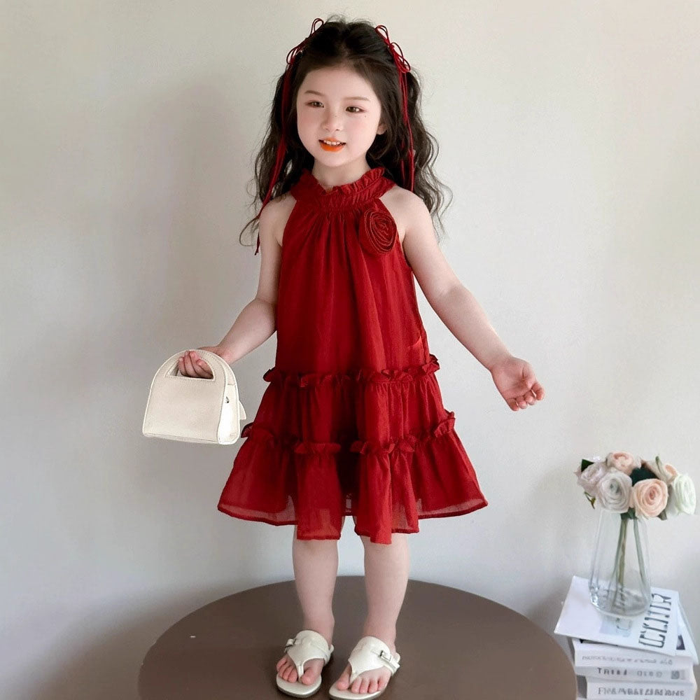 CLEARANCE SALE [Dress Lengan Kutung] 7 Tahun BB 26-30Kg Gaun Anak Cewek Perempuan