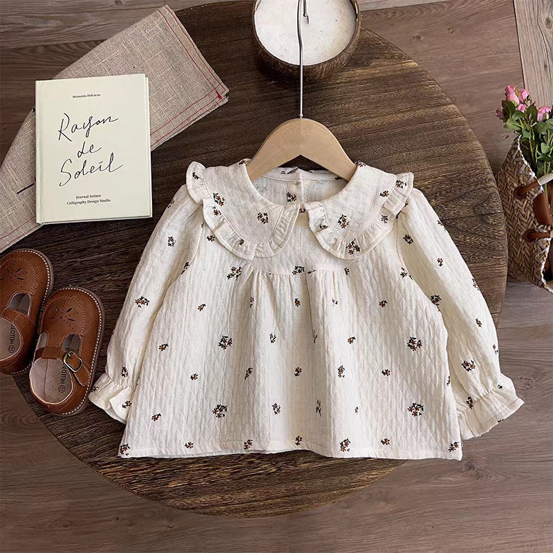 [363917] - One Set 2in1 Baju Setelan Atasan Blouse Renda Lengan Panjang Bawahan Celana Panjang Renda Fashion Anak Cewek Perempuan - Motif Floral Lace - BABYHOKI STORE