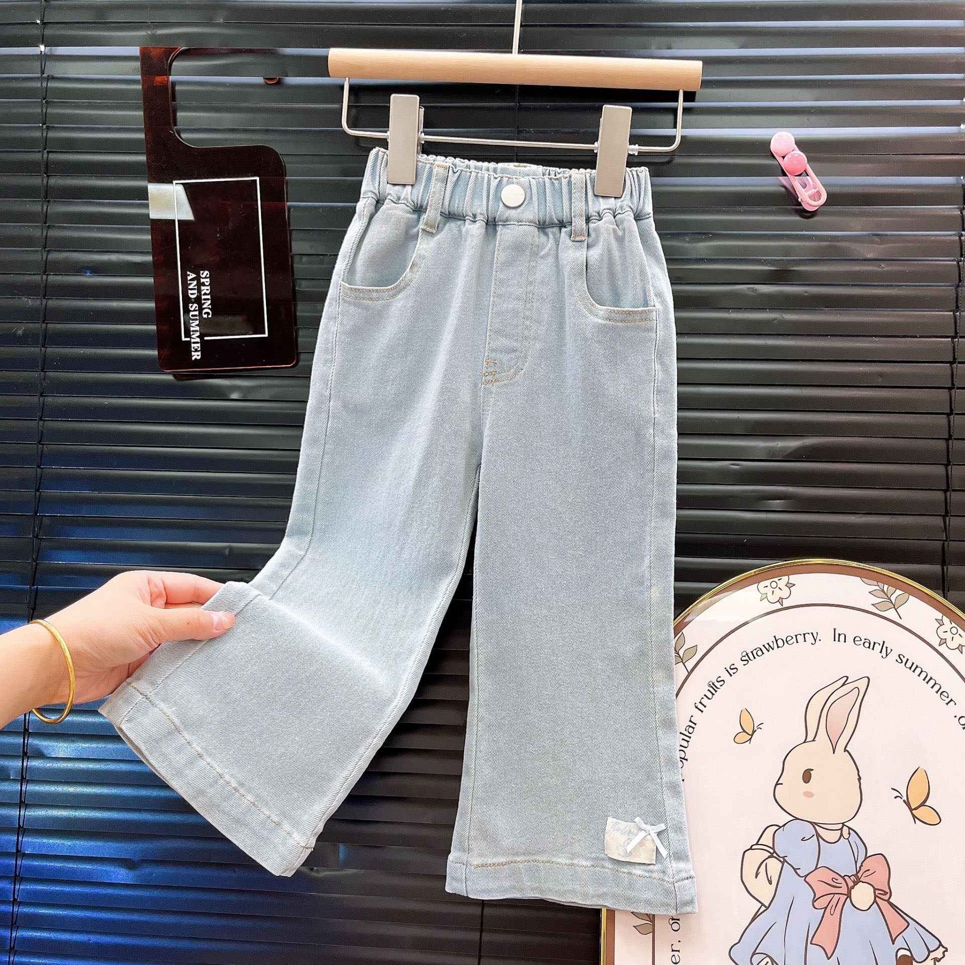 [363926] - One Set 3in1 Baju Setelan Atasan Biru Lengan Panjang Vest Top White Kutung Bawahan Celana Panjang Denim Fashion Anak Cewek Perempuan - Motif Blue Base Color - BABYHOKI STORE - BABYHOKI STORE