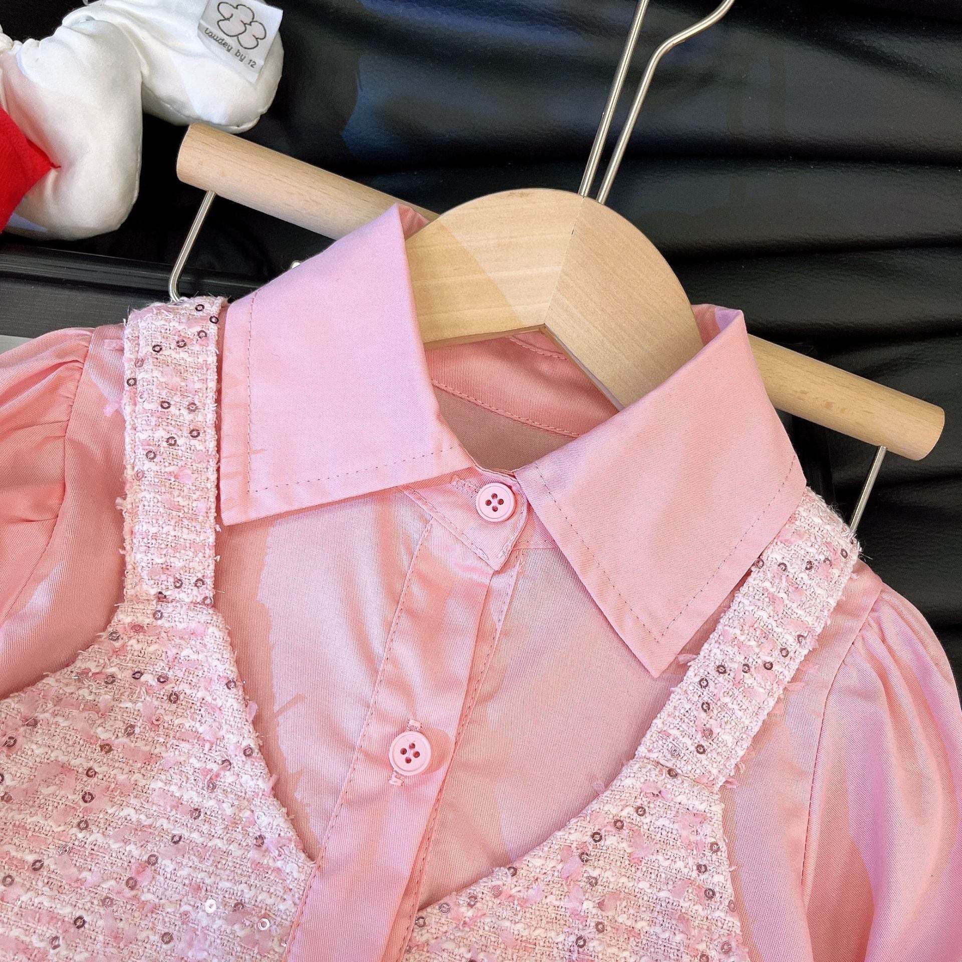 [363940] - One Set 2in1 Baju Setelan Atasan Blouse Ruffle Lengan Panjang Bawahan Celana Panjang Jeans Fashion Korean Style Anak Cewek Perempuan - Motif Top Cute Ruffle - BABYHOKI STORE - BABYHOKI STORE