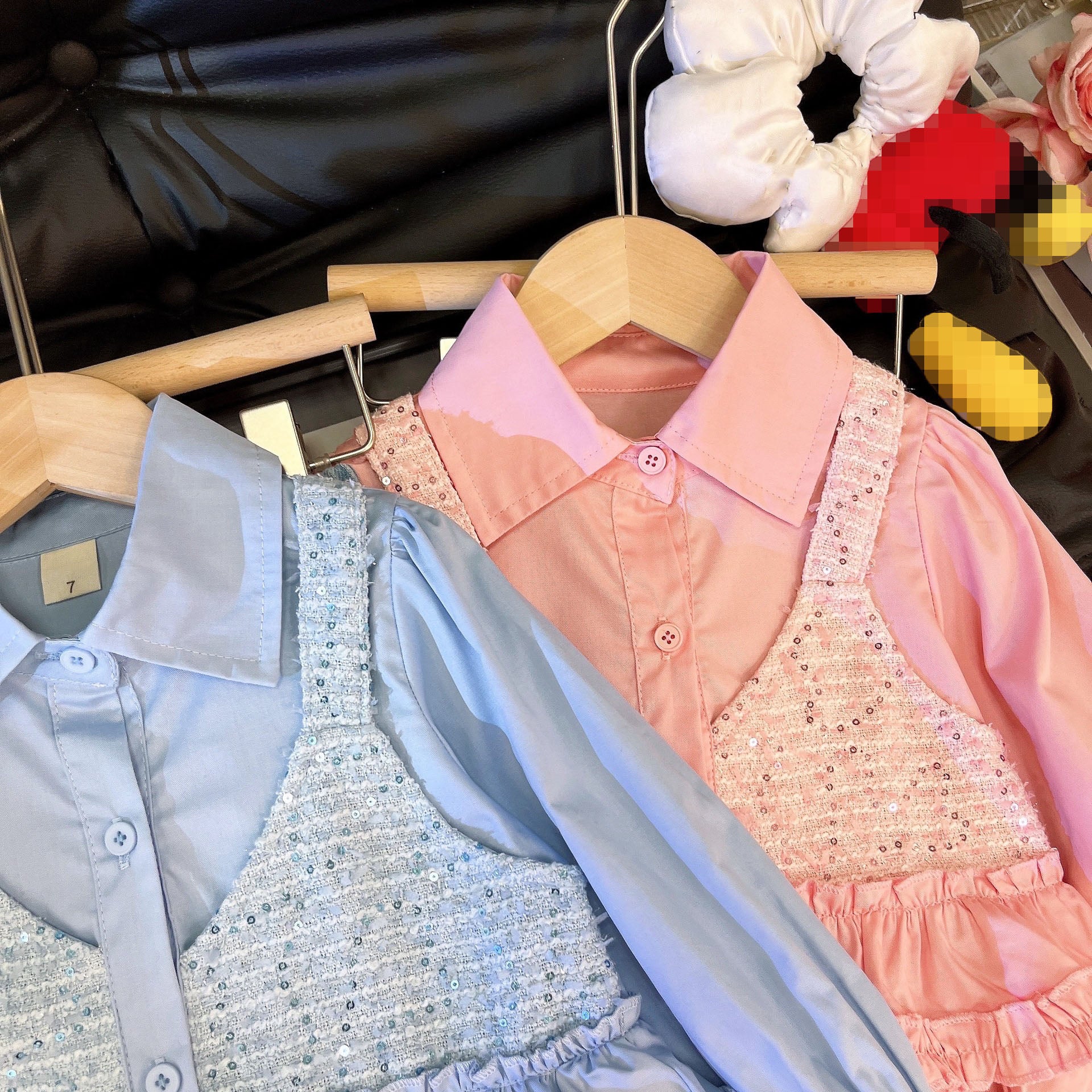 [363940] - One Set 2in1 Baju Setelan Atasan Blouse Ruffle Lengan Panjang Bawahan Celana Panjang Jeans Fashion Korean Style Anak Cewek Perempuan - Motif Top Cute Ruffle - BABYHOKI STORE - BABYHOKI STORE