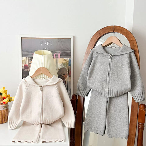 [363944] - One Set 2in1 Baju Setelan Atasan Jaket Zipper Lengan Panjang Bawahan Celana Panjang Fashion Korean Style Trendy Anak Cewek Perempuan - Motif Basic Color - BABYHOKI STORE