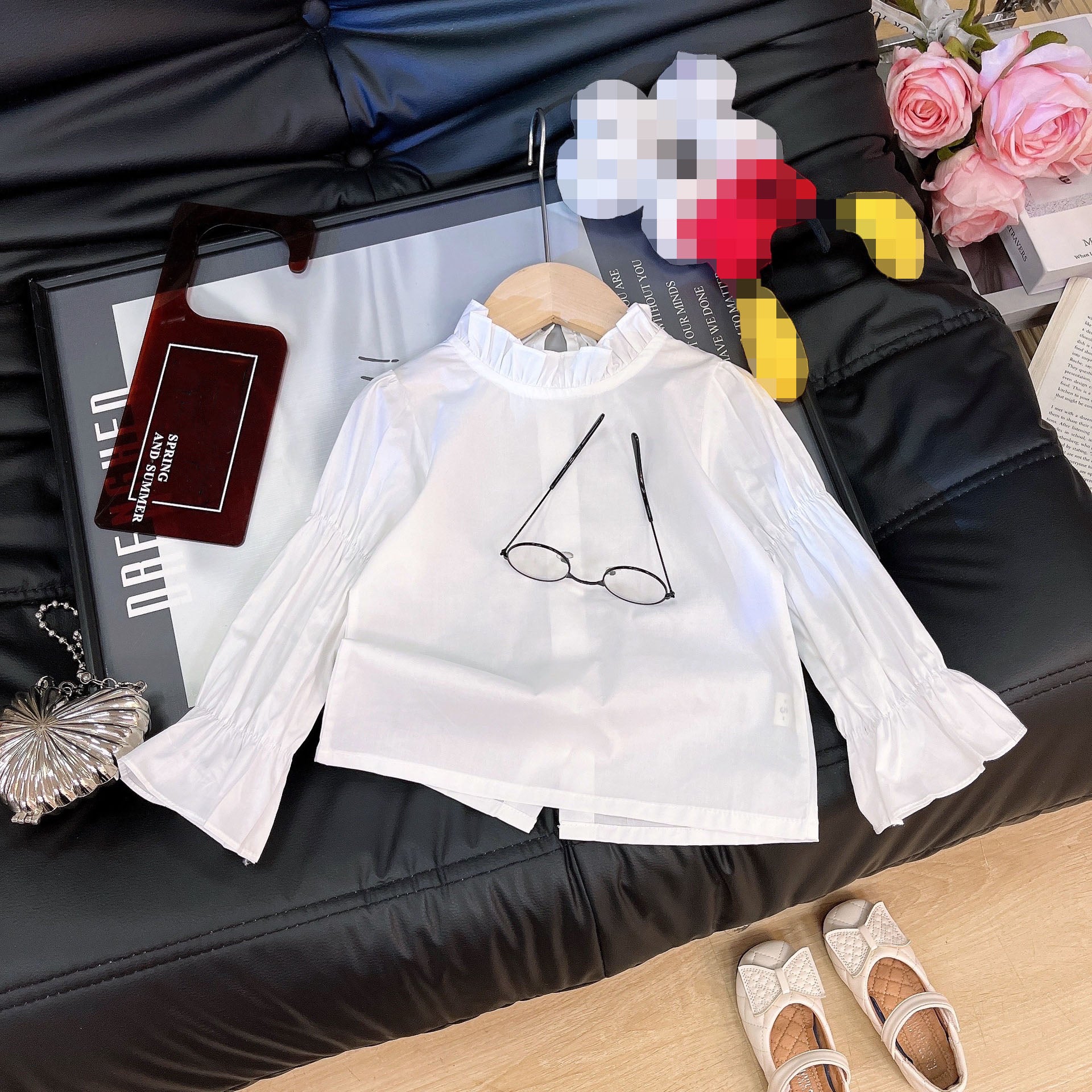 [363947] - One Set 3in1 Baju Setelan Atasan Blouse Lengan Panjang Vest Jeans Kutung Bawahan Celana Panjang Jeans Kulot Fashion Korean Style Trendy Anak Cewek Perempuan - Motif Cute Love Bow - BABYHOKI STORE