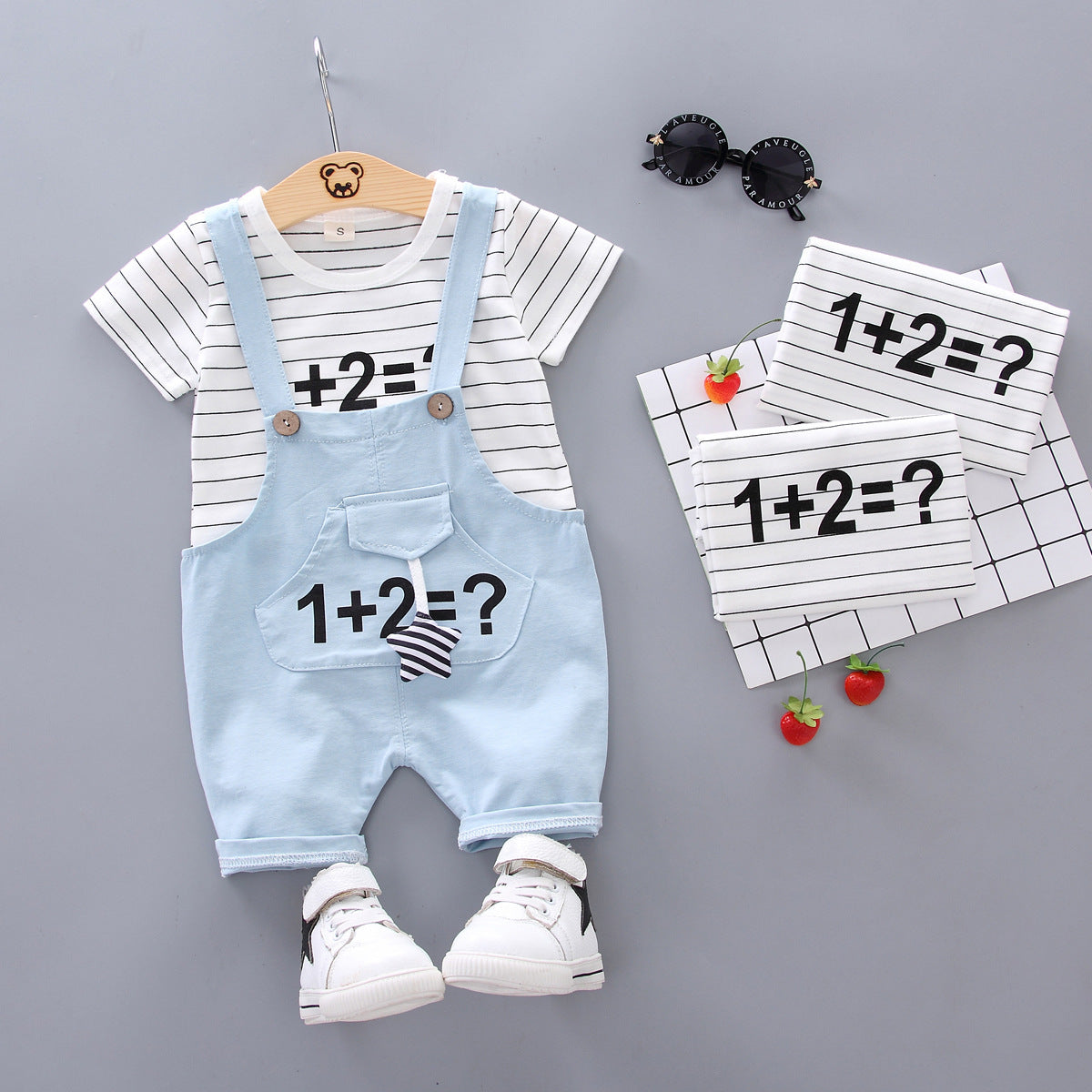 [368156] - Setelan Keren Overall Anak - Motif Learn to Count