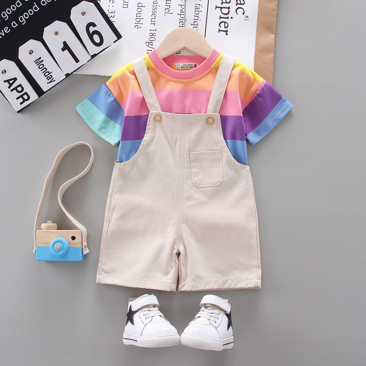 [368203] - Setelan Overall Anak - Motif Rainbow Gradaration