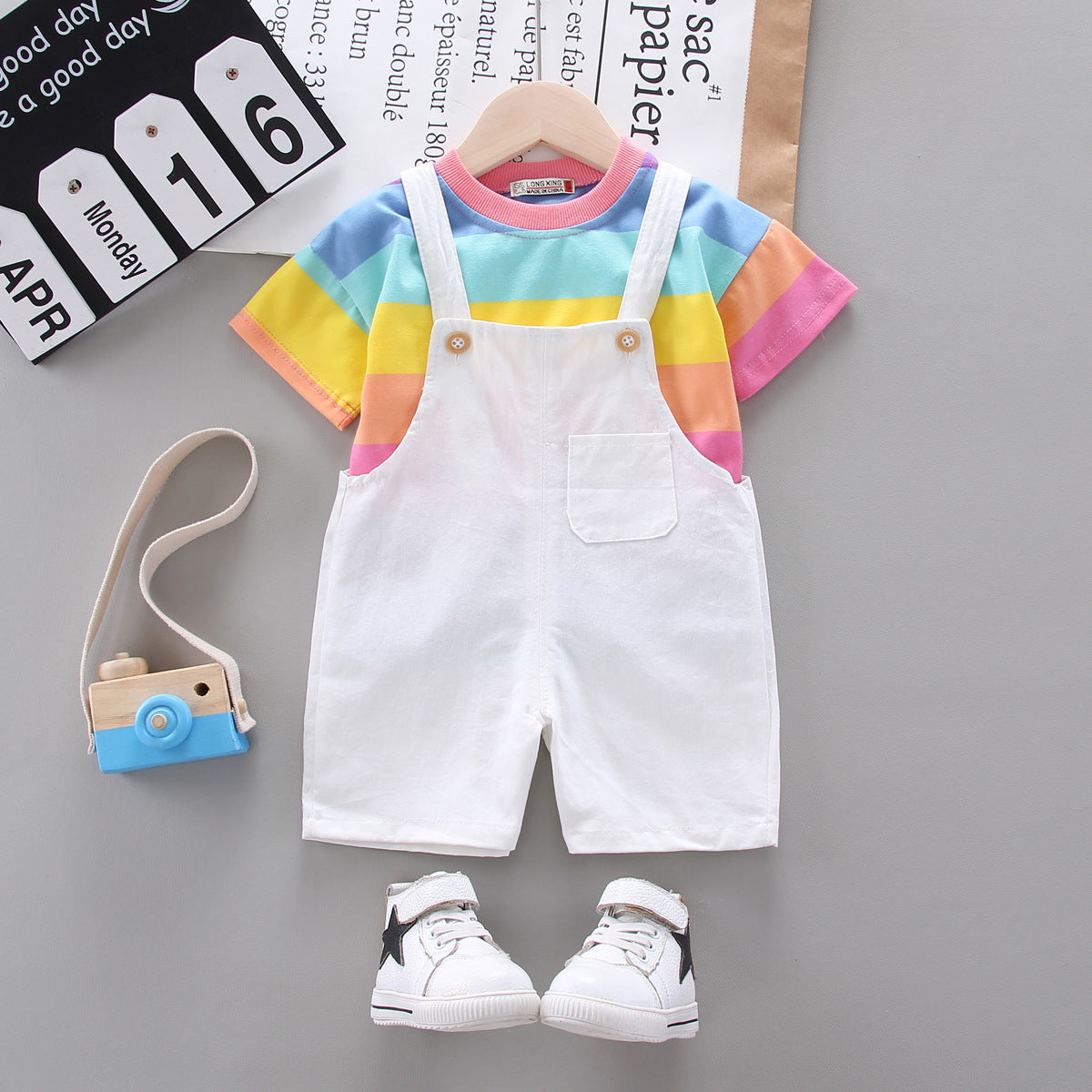 [368203] - Setelan Overall Anak - Motif Rainbow Gradaration