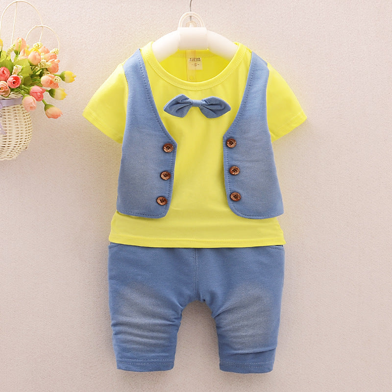 [368273] - Setelan Kaos Formal Anak - Motif Combined Suit