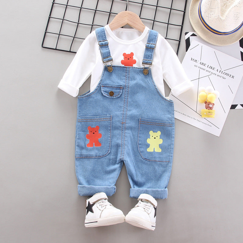 [368292] - Baju Setelan Overall Anak - Motif Animal Pouch