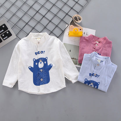 [368460] - Atasan Kemeja Anak Fashionable - Motif Boo Animal