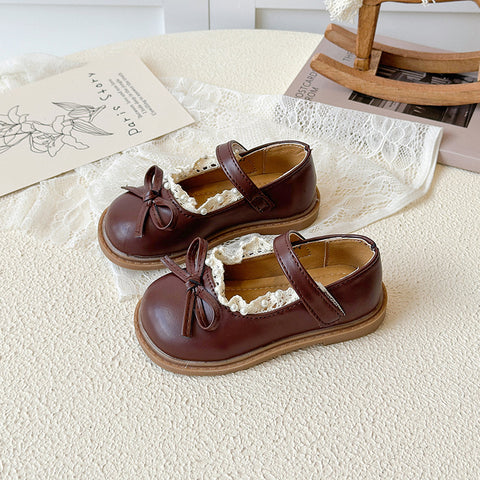 [381266 Size 21-30] - Sepatu Flat Slip On Bow Princess Shoes Anak Perempuan Cewek - Motif Pearl - BABYHOKI STORE - BABYHOKI STORE