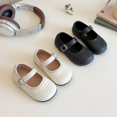 [381267 Size 21-25] - Sepatu Flat Slip On Cute Shoes Anak Perempuan Cewek - Motif Woven - BABYHOKI STORE