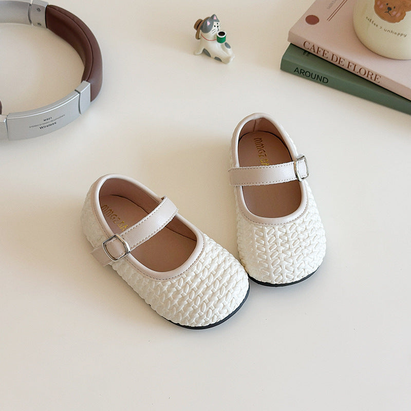 [381267 Size 21-25] - Sepatu Flat Slip On Cute Shoes Anak Perempuan Cewek - Motif Woven - BABYHOKI STORE