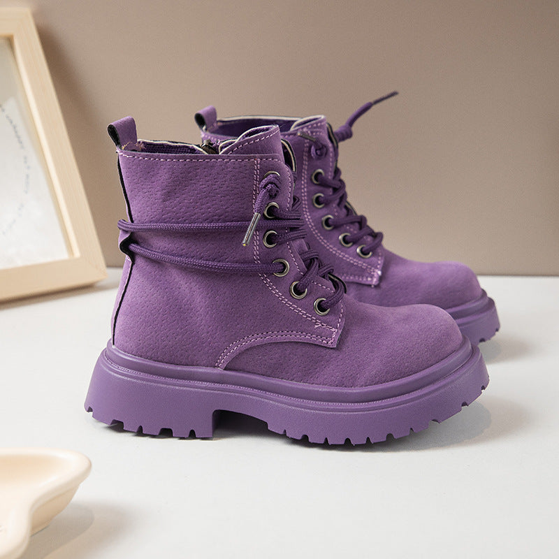 [381269 Size 26-36] - Sepatu Short Boots Shoes Anak Perempuan Cewek - Motif Soft Color Solid - BABYHOKI STORE