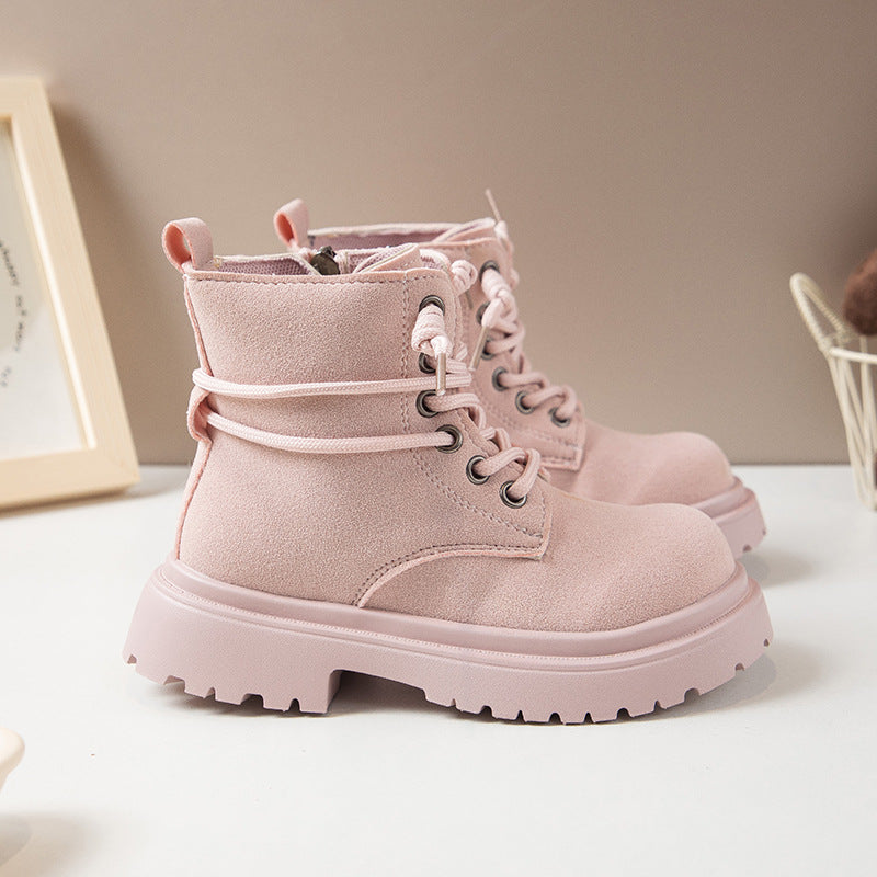 [381269 Size 26-36] - Sepatu Short Boots Shoes Anak Perempuan Cewek - Motif Soft Color Solid - BABYHOKI STORE