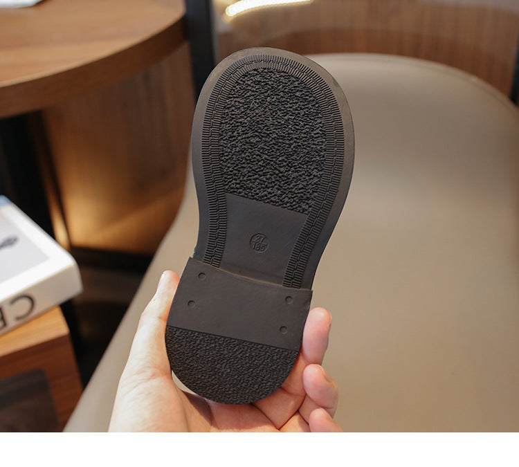 [381278 Size 27-31] - Sepatu High Boots Shoes Leathers Fashion Anak Perempuan Cewek - Motif Boots Side Zipper - BABYHOKI STORE