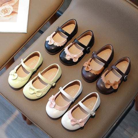 [381279 Size 21-35] - Sepatu Flat Slip On Bow Shoes Anak Perempuan Cewek - Motif Bow Knot Soft-Soled - BABYHOKI STORE