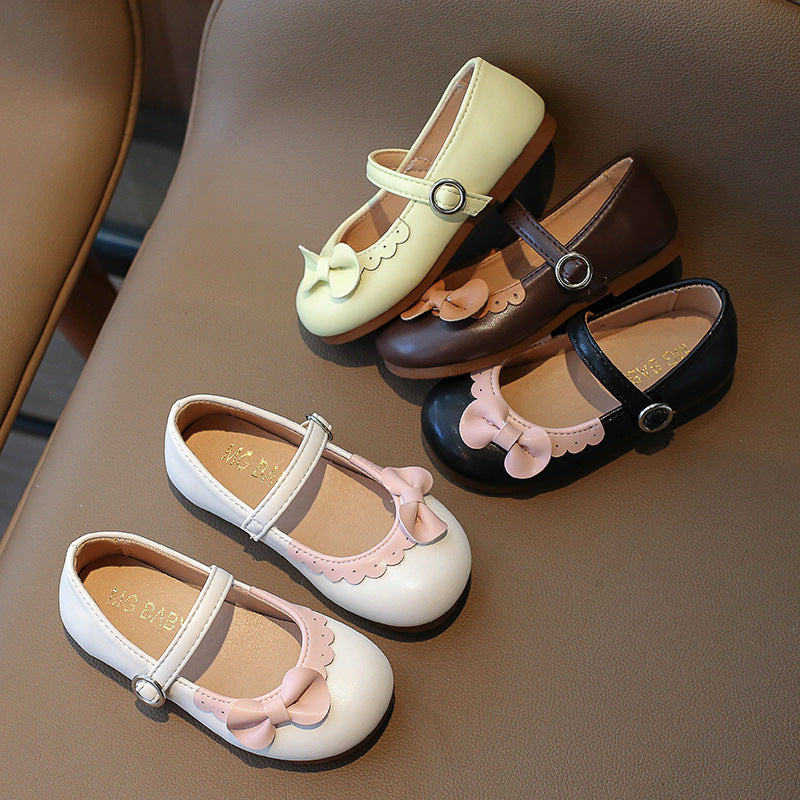 [381279 Size 21-35] - Sepatu Flat Slip On Bow Shoes Anak Perempuan Cewek - Motif Bow Knot Soft-Soled - BABYHOKI STORE