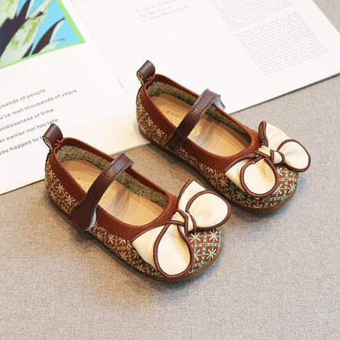 [381283 Size 21-30] - Sepatu Flat Slip On Shoes Korean Version Anak Perempuan Cewek - Motif Cute Style Bow - BABYHOKI STORE