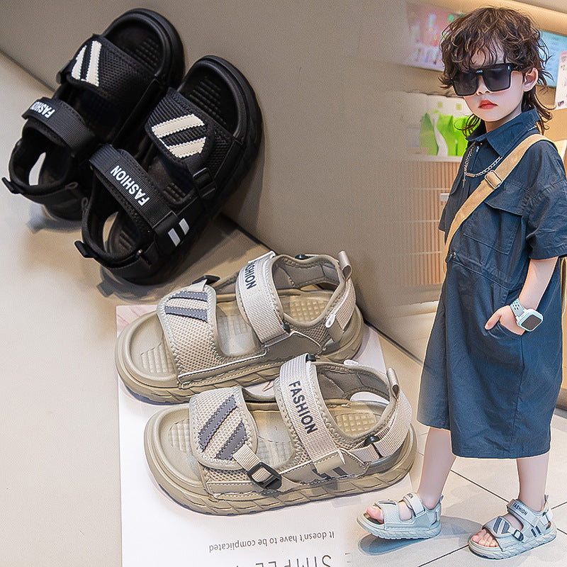 [381285 Size 26-36] - Sepatu Sandal Sporty Shoes Trendi Fashion Anak Cowok & Cewek - Motif Color Stripe - BABYHOKI STORE