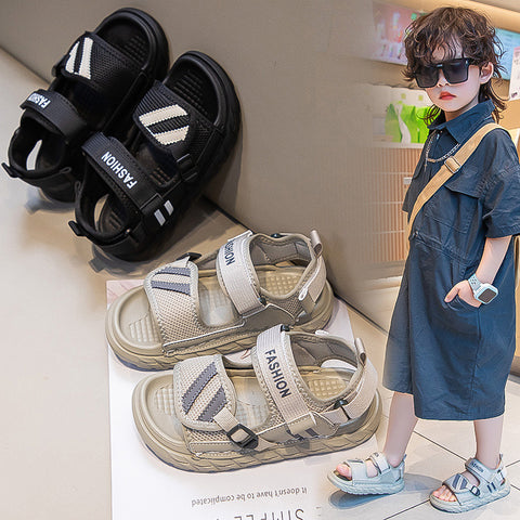 [381285 Size 26-36] - Sepatu Sandal Sporty Shoes Trendi Fashion Anak Cowok & Cewek - Motif Color Stripe - BABYHOKI STORE