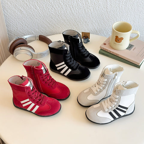 [381292 Size 27-36] - Sepatu Sneaker Boots Sports Shoes Casual Anak Cowok dan Cewek - Motif Color Stripe - BABYHOKI STORE