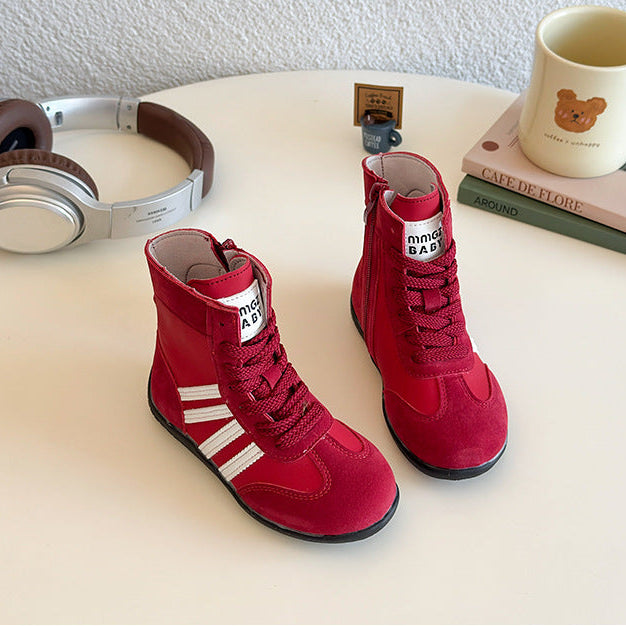 [381292 Size 27-36] - Sepatu Sneaker Boots Sports Shoes Casual Anak Cowok dan Cewek - Motif Color Stripe - BABYHOKI STORE