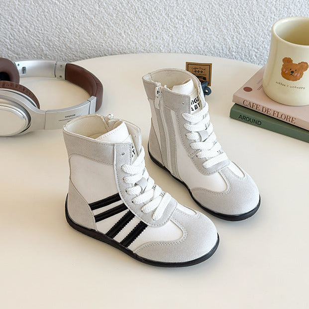 [381292 Size 27-36] - Sepatu Sneaker Boots Sports Shoes Casual Anak Cowok dan Cewek - Motif Color Stripe - BABYHOKI STORE