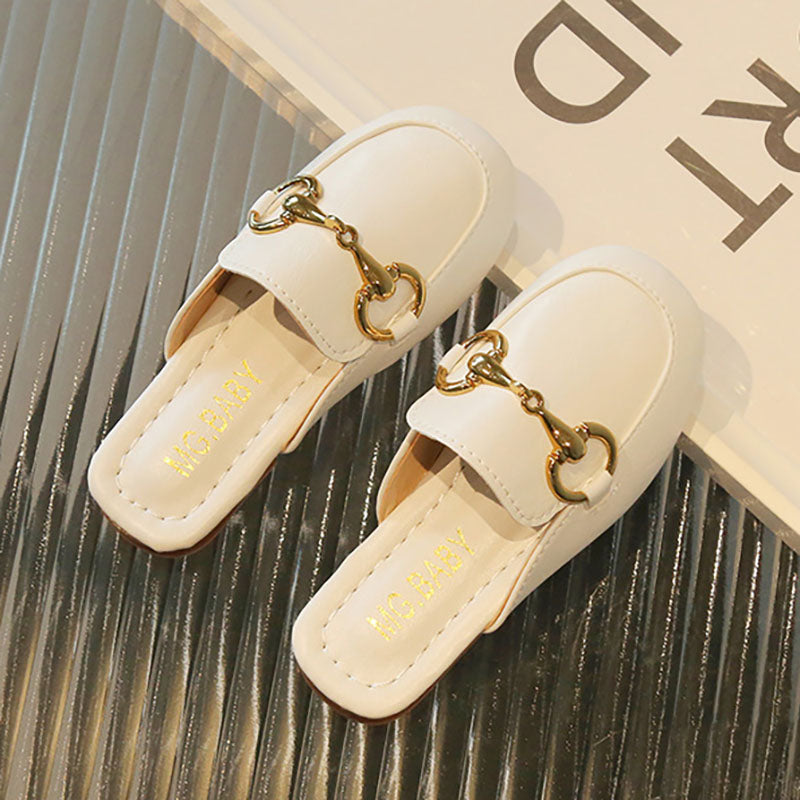 [381293 Size 26-36] - Sepatu Sandal Flat Slip On Versatile Korean Version Anak Perempuan Cewek - Motif Basic Color - BABYHOKI STORE