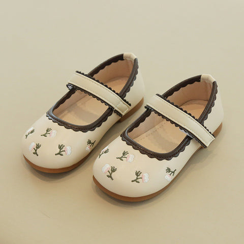 [381295 Size 21-35] - Sepatu Flat Slip On Korean Version Trendy Anak Perempuan Cewek - Motif Small Flower - BABYHOKI STORE - BABYHOKI STORE