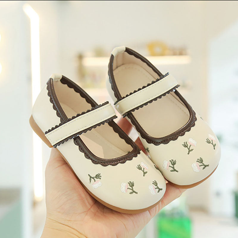 [381295 Size 21-35] - Sepatu Flat Slip On Korean Version Trendy Anak Perempuan Cewek - Motif Small Flower - BABYHOKI STORE