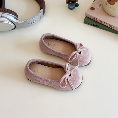 [381297 Size 21-30] - Sepatu Flat Princess Shoes Style Slip-On Slippers Anak Perempuan Cewek - Motif Bow - BABYHOKI STORE - BABYHOKI STORE