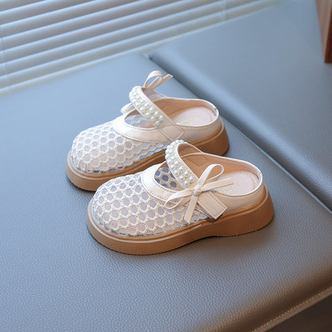 [381298 Size 26-37] - Sepatu Sandal Slip On Versatile Korean Version Anak Perempuan Cewek - Motif Hollow Pearl - BABYHOKI STORE - BABYHOKI STORE