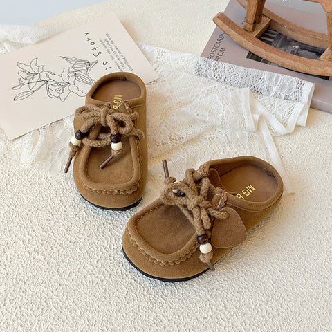 [381300 Size 26-35] - Sepatu Sandal Slip On Casual Fashionable Anak Perempuan Cewek - Motif Beaded Lace - BABYHOKI STORE - BABYHOKI STORE