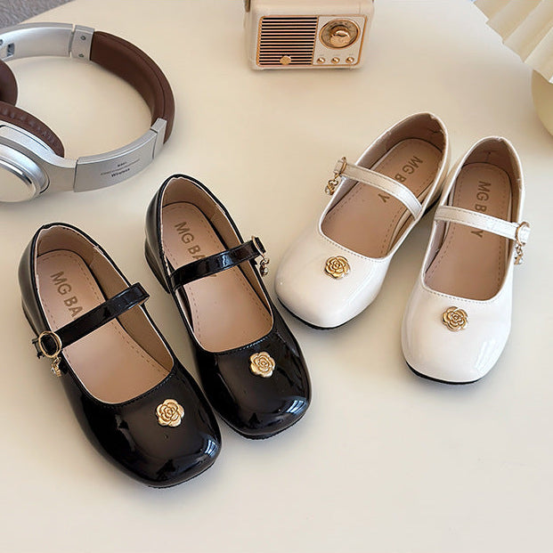 [381303 Size 27-36] - Sepatu Slip On Pesta Heels Fashion Korean Style Anak Perempuan Cewek - Motif Flower - BABYHOKI STORE