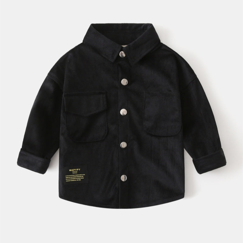 [383205] - Atasan Baju Kemeja Lengan Panjang Anak Laki-Laki Cowok - Motif Utility Style - BABYHOKI STORE